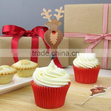 12 Rudolph Reindeer Cupcake Toppers Pick