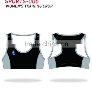 SPIDERSPORTS Wholesale fashion RPET fabric ladies sports bra /gym top/crop top