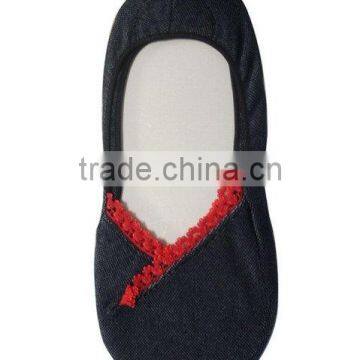 Ladies' fashion denim footie socks