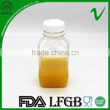 square pet 250ml plastic bottle for fresh beverage packaging