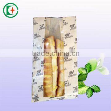 Sharp bottom bread paper bag with window