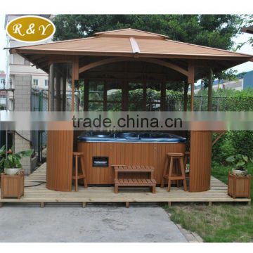 outdoor wooden hot tub spa house