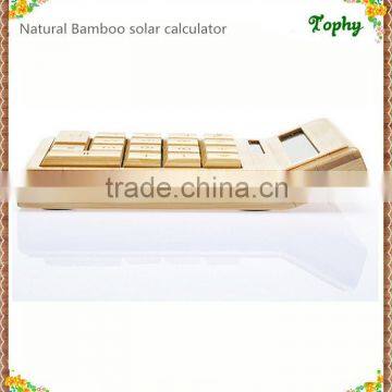 Funny electronic digital cashier calculator in bamboo and wood color for promotion as 2015 christmas gift