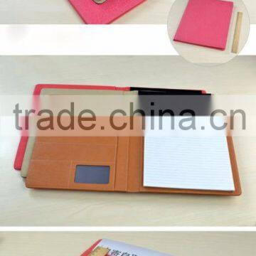 Professional Handmade pu Leather A4 Folder Executive Writing Pad Portfolio Stationery Document Organizer With Memopad Holder photo-2
