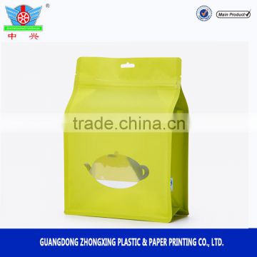 wholesale stand up flat bottom zipper bags with custom window