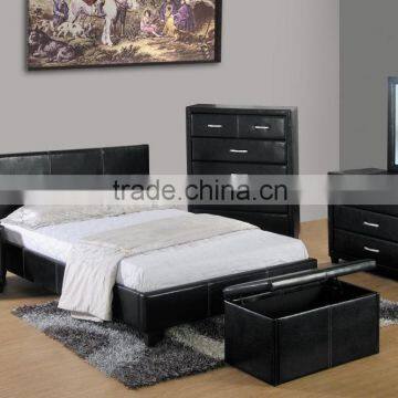 Latest fashionable bedroom furniture bedding set, High quality Classical PU bed