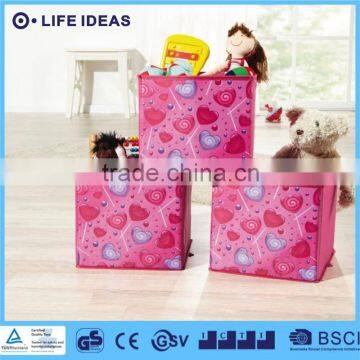 Sweet Pink Toys Fabric Folding Storage Bins Box Cubes sets