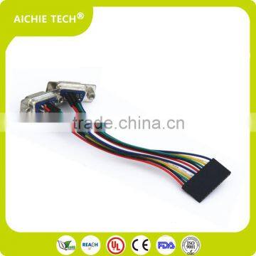 D-SUB Wire Harness DB15 to Tyco 1-487769-3 15 Pin 2.54mm Pitch Connectors Wire Assembly