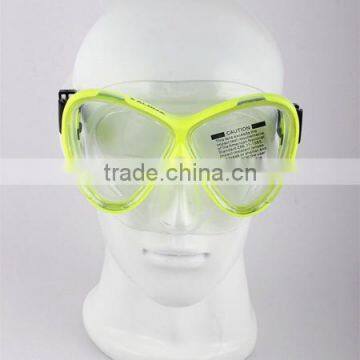 ALOMA Adult Diving Mask empered Glass Goggles lens Scuba Snorkeling Swimming Underwater Yellow