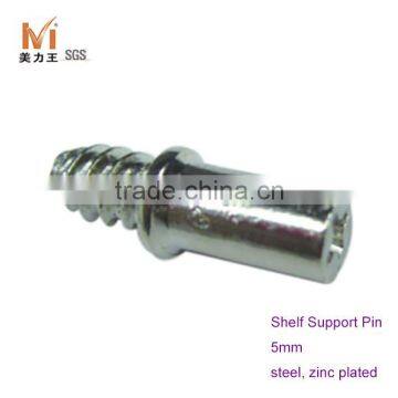 5mm Zinc Plated Steel Shelf Support Pins with Screw for Cabinet