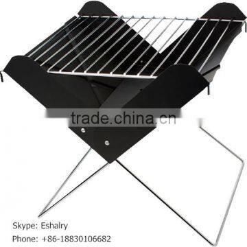 Portable X-Shape Foldable BBQ oven with customized printing logo or laser engraving logo Outdoor BBQ Grill