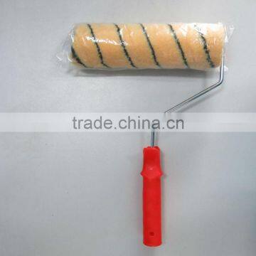 Chrome-coated stripe paint roller brush