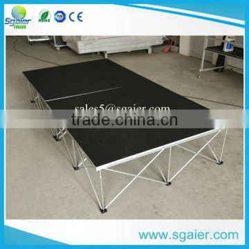 1.22*1.22m black carpet finish folding stage on sale