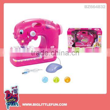 Battery operated toy sewing machine with light and USB