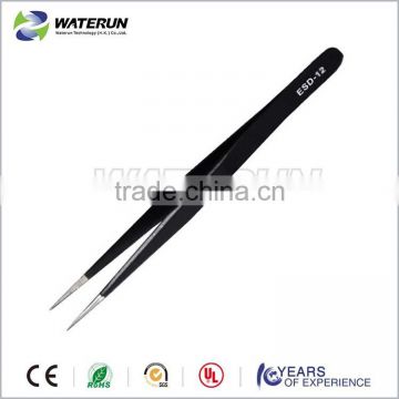 Antistatic ESD-12 stainless steel industrial tweezers