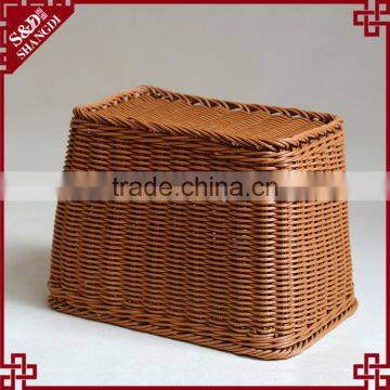 Simple Design PE Wicker Hand Woven Rectangular Shape Bathroom Dirty Clothes Basket photo-2