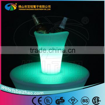 Plastic battery operated illuminated LED ice bucket