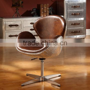 Lounge Egg Chair With Ottoman/Popular Replica Leather Egg Shell Chair With Aluminum Base photo-6