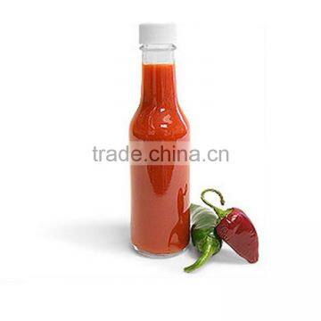 clear round glass sause bottle with screw cap