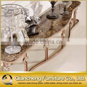 Luxury Marble Top Console Table With Crystal Decoration photo-4