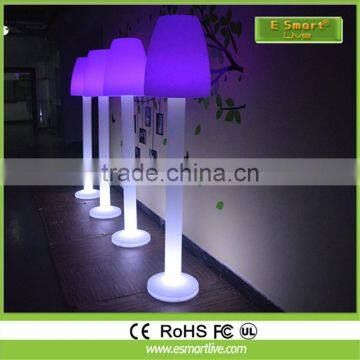 Battery operated PE plastic water-drop shape floor lamp with LED light illuminated multi colors