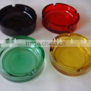 coloured round glass ashtray