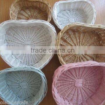 Set 3 Willow Material Hand Made Decorative Empty Wicker Serving Tray photo-4