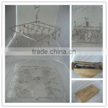 Stainless Steel Wire Folding Cloth Drying Hanger-48 Hangers photo-3