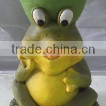 Knock-down Outdoor Garden Fiber Glass Clay Frog Flower Planter Pots photo-4