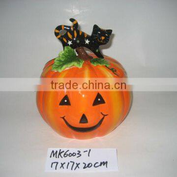 halloween decorative ceramic pumpkin candy jar