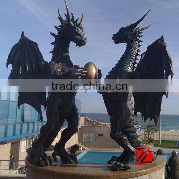 Bronze Dragon Sculptures for Square Decoration photo-2