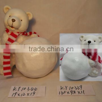 plush ceramic bear with plush finish SN11106