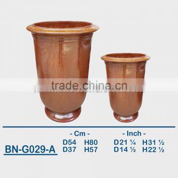 GLAZED CERAMIC OUTDOOR POT BN-G029