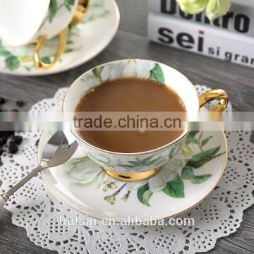 Set of 15pcs Bone China Flowers Design Coffee Set photo-4