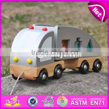 2017 New Design Educational Toy Blocks Car Kids Wooden Pull Along Toys W05C081 photo-4