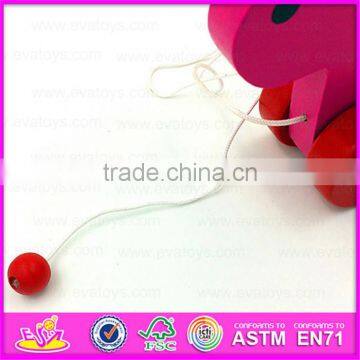 Lovely Toddler Wooden Dog Pull Along Toys for Kids,Wooden Baby Pull Along Real Look Charming Toddler Dog Animal Toy W05B109 photo-3