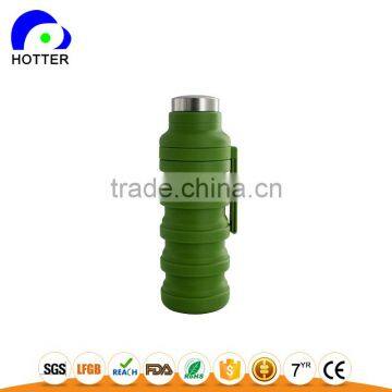 Extension-type Collapsible Silicone Water Bottle BPA Free Leak Proof Lightweight 20oz Eco-Friendly Reusable Travel Sports