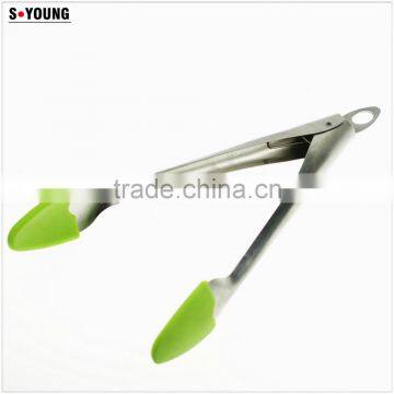 14004 New Shape Barbecue Grill Tongs Silicone Kitchen Serving Locking Food Tong photo-2