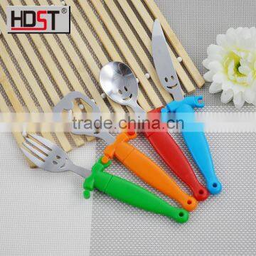 4 kinds of color plastic handle creation design cutlery;holiday gift