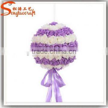 Artificial silk fabric COLORFUL rose flower balls for wedding customized artificial rose flower balls for sale