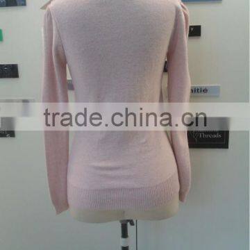 Lady Sweater Fashion Design Wool Garment Cardigan Long With Silk photo-3