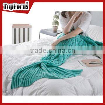 TV Blanket Knitted Fish Scale Mermaid Tail Blanket Colorful Sleeping Bag