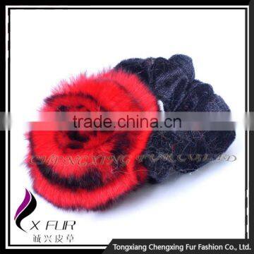 CX-E-33 Rabbit Fur Flower Elastic Hair Accessories For Women photo-2