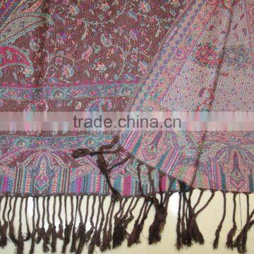 2017 The Hot Latest Factory Wholesale 100%rayon Jacquard Paisley Floral Shawl photo-2