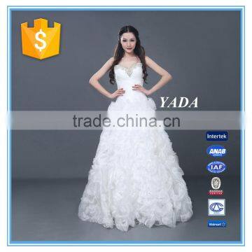 New Model Off Shoulder Elegant Handmade Beaded Wedding Dress 2016