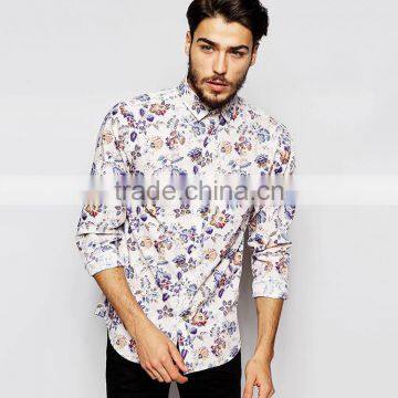 Latest Spread Collar Shirt 100% Cotton All Over Floral Print Hawaiian Shirt