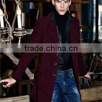 Slim Fit Pure Color Wool Men Coat Winter Coat photo-2
