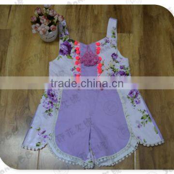 summer clothing baby romper hot sale lovely purple cotton romper