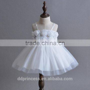 Baby Girls Birthday Dress Party Wedding Clothing Pink White Suspender Designer Dresses photo-3