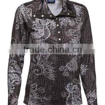 OEM long sleeve sublimation printing golf polo shirt for women professional manufacturer China Alibaba